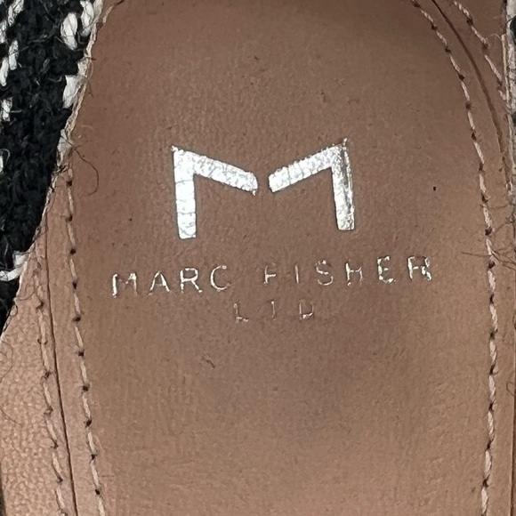 Marc Fisher Black White Plaid Mizalas Pointed Toe Block Heels Size 9 Women's - Picture 2 of 10